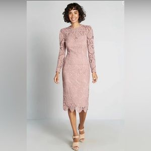Little Mistress At First Blush Lace Midi Dress